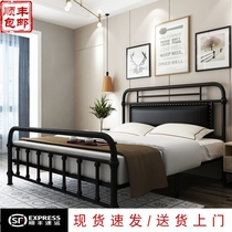 European style iron bed bed 1 2 1 5 1 8 m single bed double bed Children iron frame bed with backrest modern simple