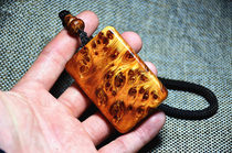 Taihang cliff no trouble card Chen high oil handlebars raw materials full of tumor scar solid wood brand text play car hanging small pendant
