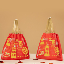Take-out packaging plastic bag net red packaging bag fruit fishing high-end food handbag red logo