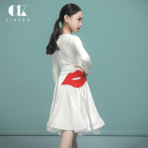 Sikaso Latin dance competition suit girls White regulations for childrens professional art test childrens high-end training uniform
