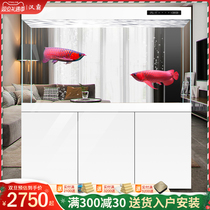 Hanba super white glass fish tank living room home large dragon fish tank screen bottom filter goldfish tank package 2021