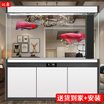 Hanba super white fish tank living room household large dragon fish tank screen bottom filter goldfish tank partition wall 2021