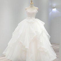 (Night firefly)bandeau main wedding dress 2021 new bride princess style summer super fairy small French light wedding dress
