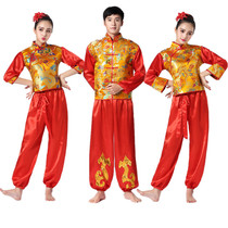 Water inspiring Yangko team performance clothing men and women Chinese style drum clothing 2019 new adult modern Gong waist drum clothing