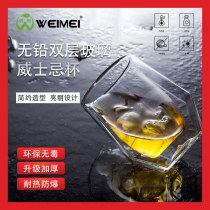 European lead-free double glass Whiskey glass Western wine glass Spirits glass Cold drink water glass Creative wine set for two