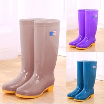 Spring and summer high-tube rain shoes work water shoes female ladies long tube rain boots fashion shoes kitchen non-slip rubber shoes waterproof cover