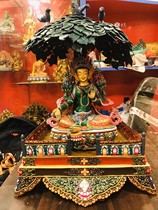 Dan Fan Nepal Green Tara Buddha Painted bronze carved handmade Buddha statue Height 45cm Nepal direct mail