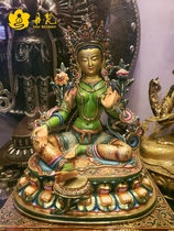 Dan Fan Nepal Green Tara Buddha Statue Pure bronze painted Shakya Fine Tara Master Works Height 40cm