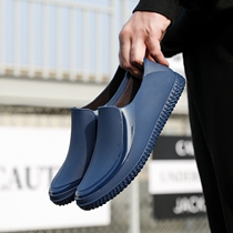 Rain shoes mens short tube summer rain overshoes waterproof shoes non-slip new low-top rubber shoes soft bottom kitchen plastic rain boots