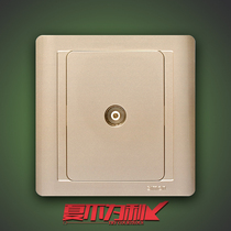 Simon switch socket 55 series champagne panel 1 2 one in two out cable TV 86 type N55113-56