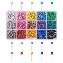 15 color 1500 combination stainless steel color plastic pin round ball nail map pin marking push nail