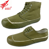 3537 Jiefang shoes old-fashioned yellow-green rubber shoes nostalgic original low-waist labor protection shoes military training shoes high-top Jiefang shoes