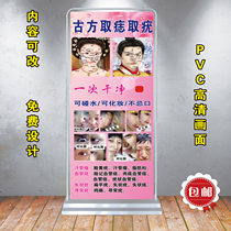 Men and womens face mole map ancient square point mole take warts publicity poster advertising display frame easy-to-pull treasure stickers wall chart display board poster