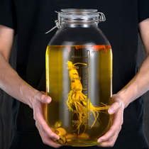 Sparkling wine glass bottle household sealed with lid spinner bottle empty bottle ginseng medicine wine jar 10kg