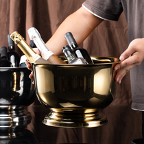 Luxury stainless steel champagne bucket European new ice wine bucket outdoor champagne bucket Bar Club KTV soft design