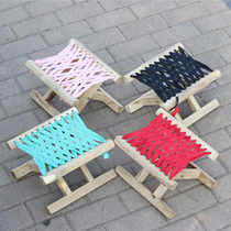  Folding stool portable outdoor Mazza strong simple solid wood household childrens living room small bench practical Mazza