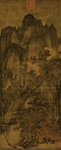 High-Definition Copy of famous calligraphy and painting Five Dai Guan Tong Qiushan Evening Cui Tu 57 5x140cm