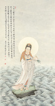 HD copy of famous calligraphy and painting Xia Jingshan crossing the sea Guanyin 66x128cm
