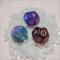 Physical 12 Constellation Dice Colors 3 Suits Creative twelve Faceted Screen Game Table Tours Toys