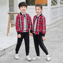 Primary school students  school uniforms Spring and autumn childrens sportswear suits Kindergarten garden clothes British style class clothes Autumn top clothes