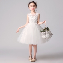 Korean girl dress Princess dress Flower Girl Wedding foreign style puffy gauze childrens summer host piano costume