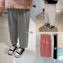 Childrens wide leg pants 2021 new girls casual Joker grandma pants foreign-style baby loose trousers wear