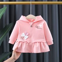 Top Korean version of Chao girl baby cardigan baby spring and autumn jacket foreign princess clothes little girl Cotton