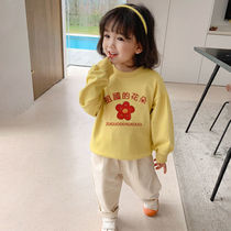 Top tide girls autumn clothes 2021 new clothes children national tide long sleeve base shirt baby Foreign style casual T-shirt