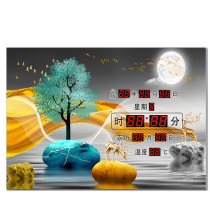 Ultra-thin LED electronic clock digital ice crystal painter with creative perpetual calendar calendar wall clock automatic mute