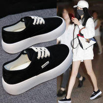 Canvas shoes womens shoes spring and autumn thin model 2021 New muffin thick soles casual shoes breathable light versatile board shoes