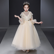 Girls Princess Dress High-end Childrens Long Sleeve Wedding Little Flower Childrens Dress Childrens Clothing Womens Clothing