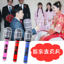 Microphone creative inflatable microphone marriage trick groom groom best man blocking the door blocking the door to take pictures to pick up the game props