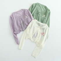 Womens dress ice silk cardigan summer 2021 new childrens thin coat sunscreen air conditioning outside shawl short coat