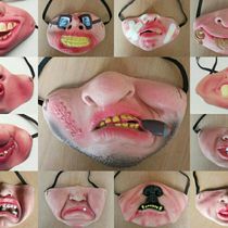 Straight podcast funny little props with fumbling mask latex to blame for the soft mask Ball performance dress up the whole demagogic mask