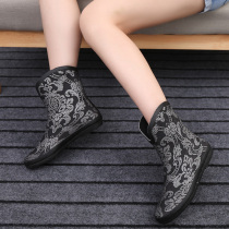 Fashion Printed Short Drum U Shaped Rain Shoes Women Natural Rubber Water Shoes Water Boots Adult Students Anti Slip Rain Boots