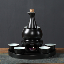 Lettering ceramic wine pot warm boiled hot pot yellow rice wine retro antique Chinese home vintage stove Japanese style