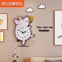 Fashion creative decoration wall clock clock clock living room home luxury Net red modern simple cartoon silent clock