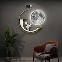 Net Red light luxury Nordic watch wall clock living room household fashion modern simple creative mute wall clock light