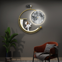  Net Red light luxury Nordic watch wall clock living room household fashion modern simple creative mute wall clock light