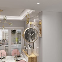 Creative double-sided wall clock Nordic fashion living room home luxury watch modern simple art mute wall clock