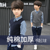 Children Knit Vest 2022 Spring Autumn Clothing New Boy Pure Cotton Outwear Sweater Wool waistcoat Machia CUHK Scout