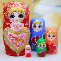 Russian features 5-layer doll creative holiday birthday gift Chinese style wooden tourism commemorative small ornaments