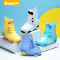 Preparation for beautiful children Rain shoes Rain boot cover Anti-slip thickening abrasion resistant male and female students Waterproof Shoes Transparent Silicone Rain Cover Shoes