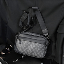 Hong Kong new Korean trend sports shoulder bag Tide brand cowhide mens shoulder bag fashion youth street small square bag