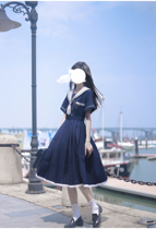 Walnuts JK (silver sails sp summer) Original JK uniforms Pink Silver Grey Sailor Dress With Dress Full Summer Wear