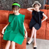 Girls summer dress dress dress 2022 new CUHK Tong Summer child dress sleeveless vest dress Korean version of the sea gas a dress