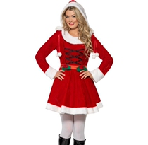 2022 Christmas cloths women coslay hoodied long sleeve dress