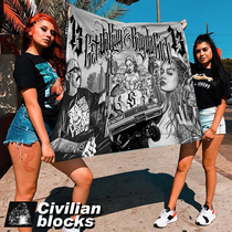 Chicano Europe and America West Coast flower body word old school gangster hard core hip hop Rap hiphop background cloth