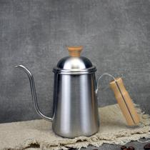 Thickened 304 stainless steel wooden handle hand-made coffee pot hanging ear long mouth fine mouth household drip filter supporting appliances 650ml