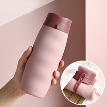 Portable creative silicone folding cup outdoor travel folding cup anti-fall soft cup portable sports kettle